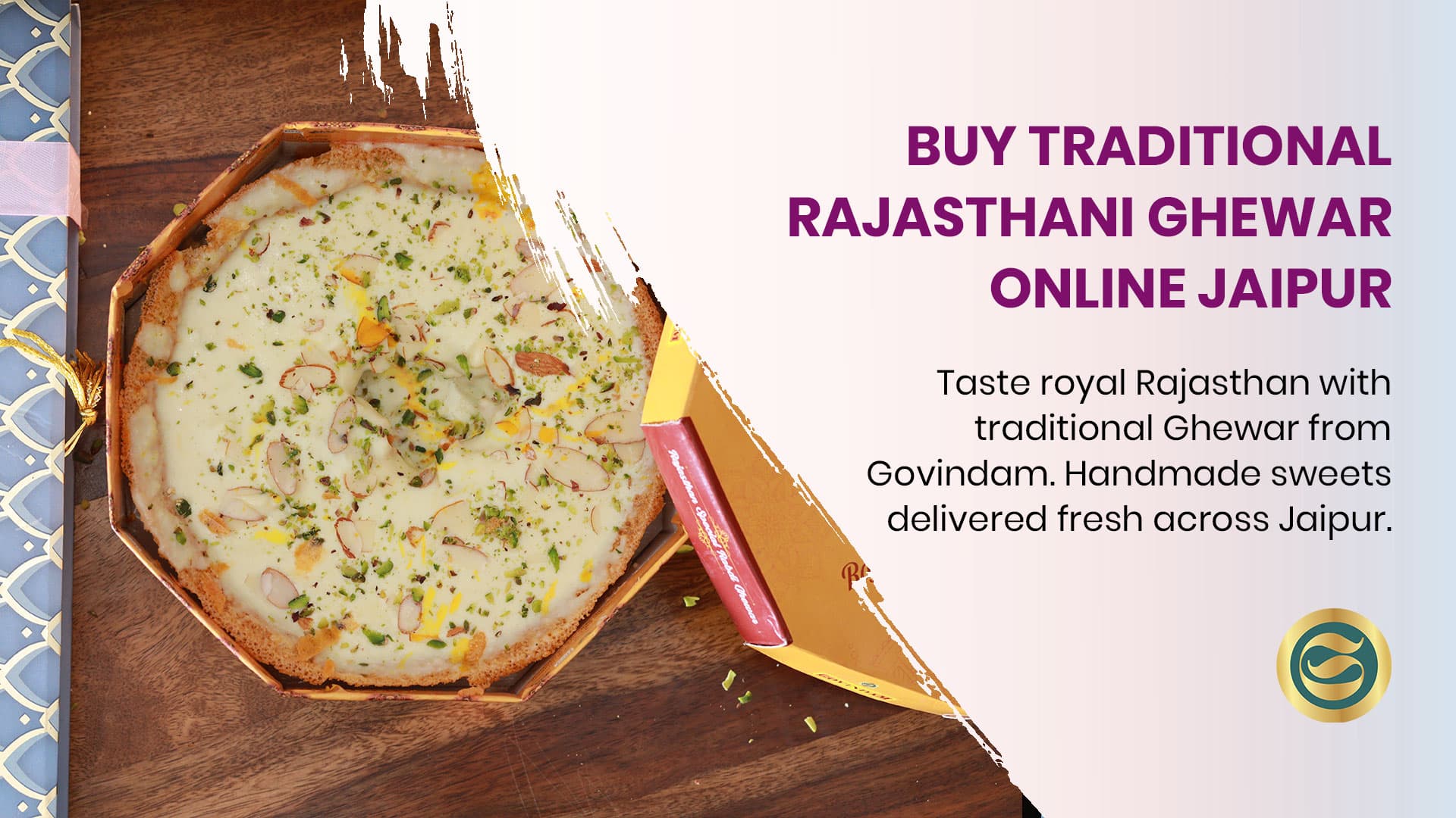 Varieties to Buy Traditional Rajasthani Ghewar Online Jaipur from Govindam Sweets