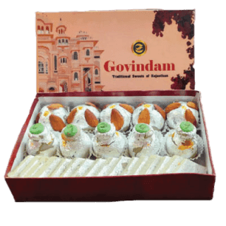 Sweet Box 500g - Kaju Katli, Badam Ladoo & Kaju Kalash