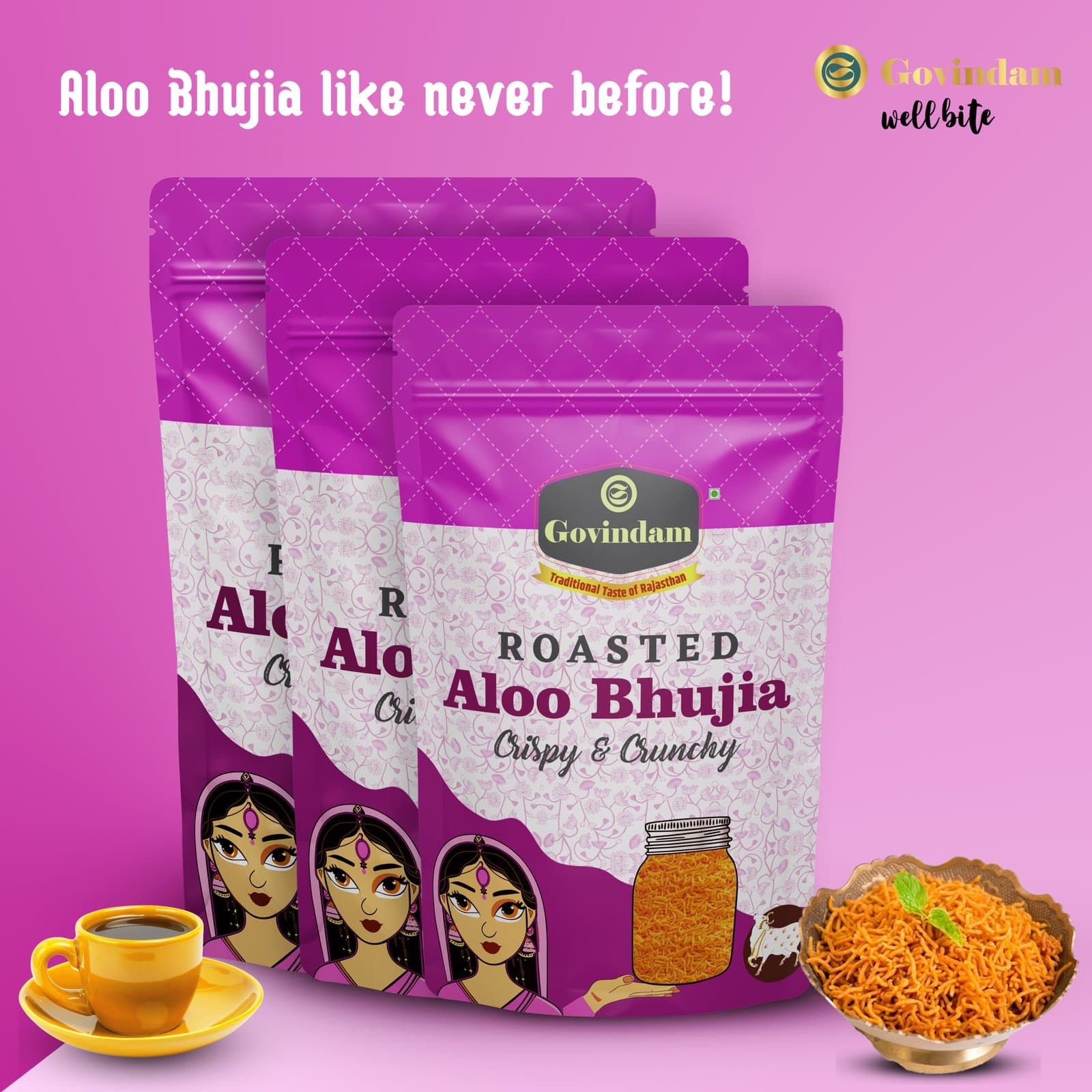 Aloo Bhujiya - Premium Authentic Wholesale Potato Namkeen | Govindam Sweets