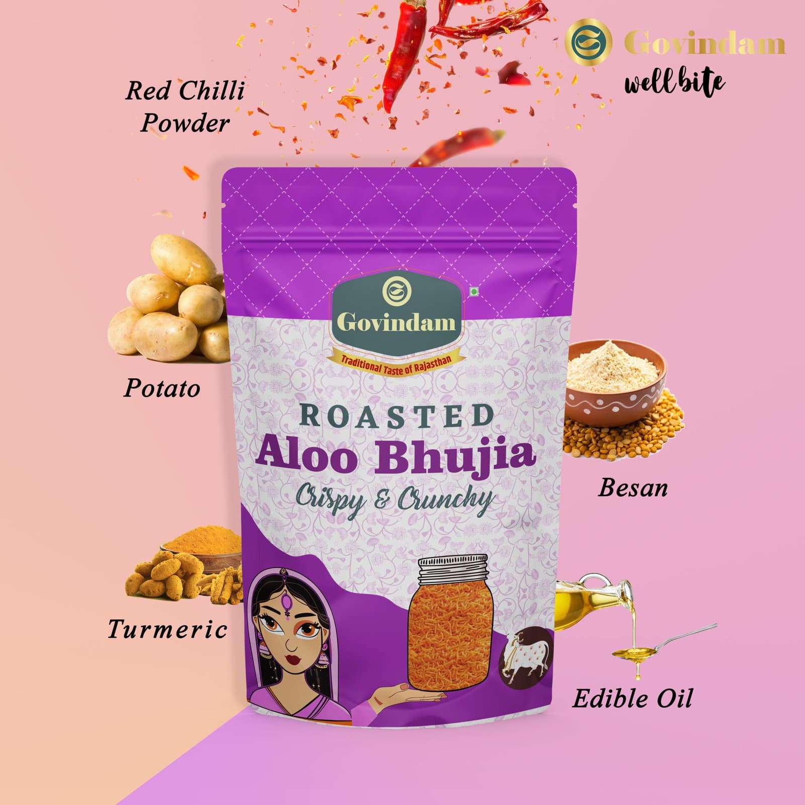 Aloo Bhujiya - Premium Authentic Wholesale Potato Namkeen | Govindam Sweets