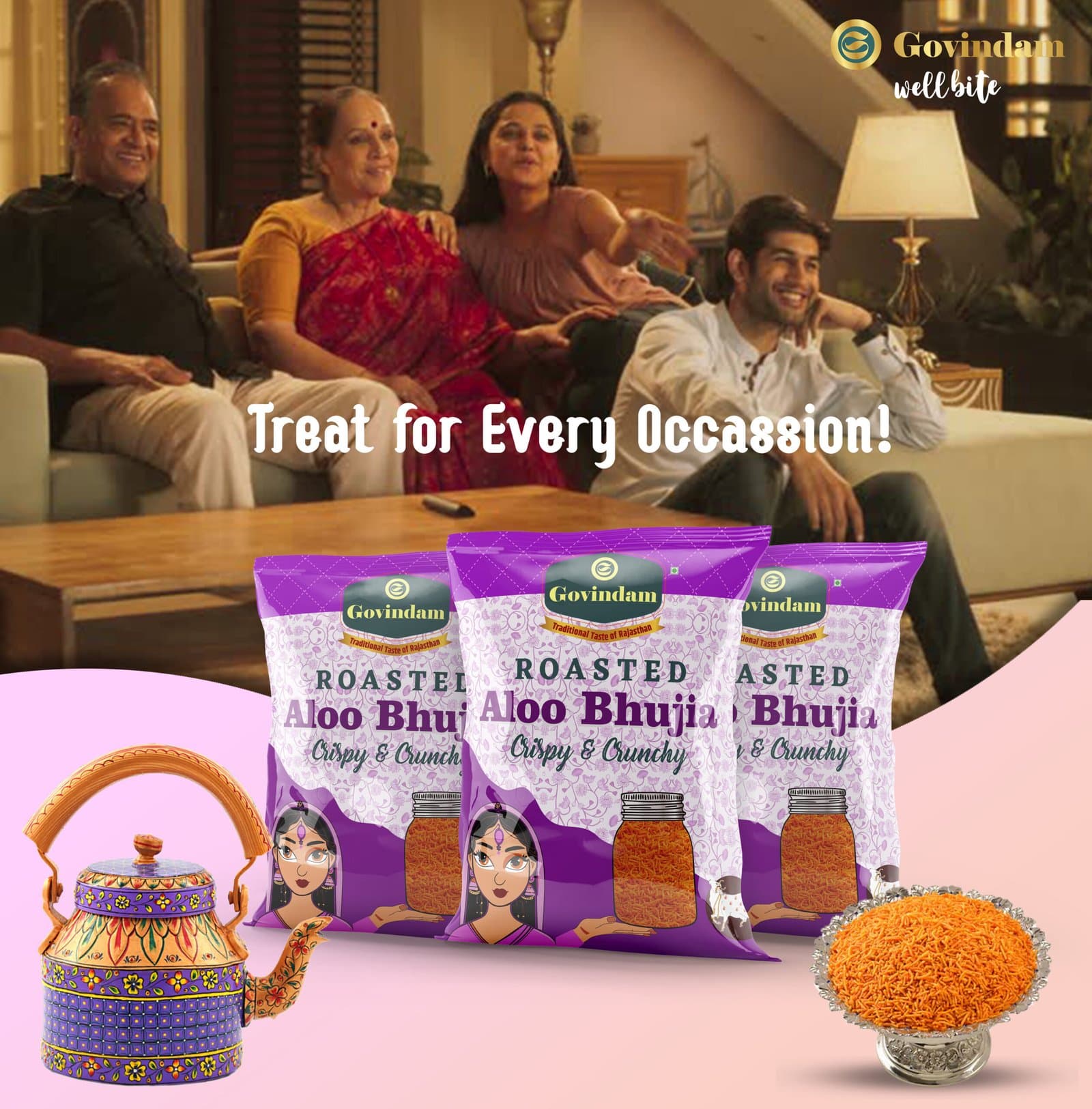 Aloo Bhujiya - Premium Authentic Wholesale Potato Namkeen | Govindam Sweets