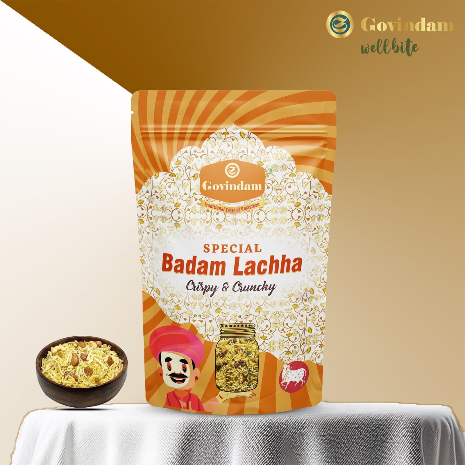 Badam Lachha - Premium Authentic Wholesale Almond Namkeen | Govindam Sweets