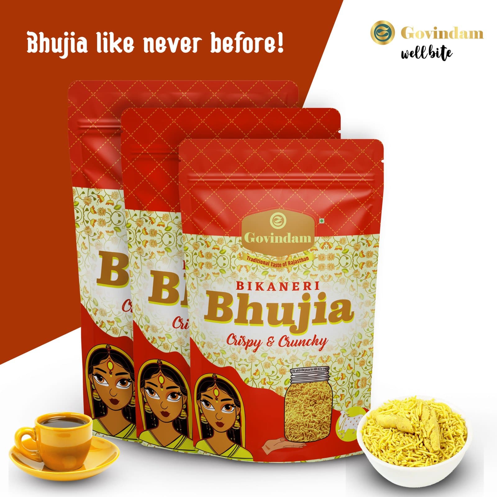 Bikaneri Bhujiya - Premium Authentic Wholesale Namkeen | Govindam Sweets