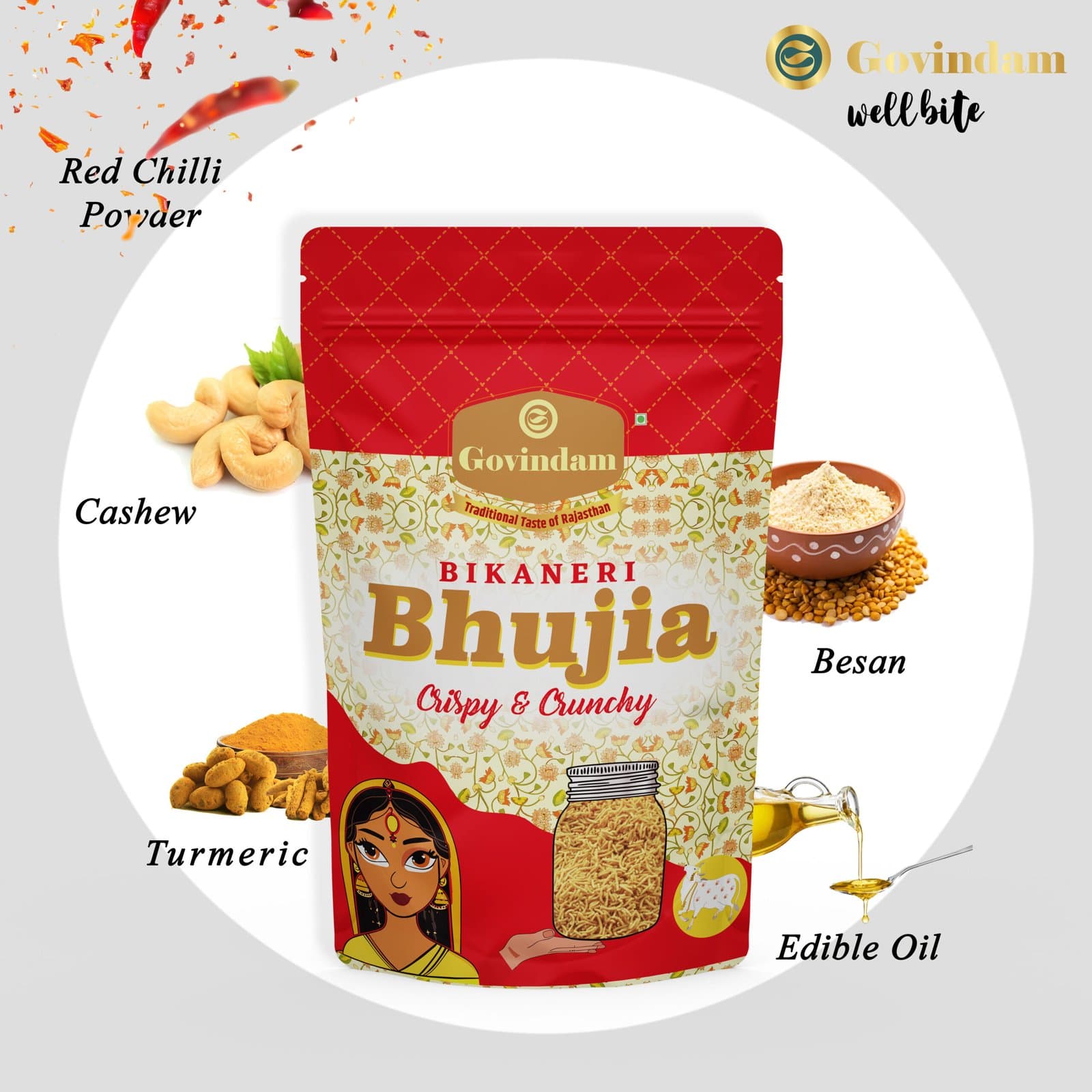 Bikaneri Bhujiya - Premium Authentic Wholesale Namkeen | Govindam Sweets