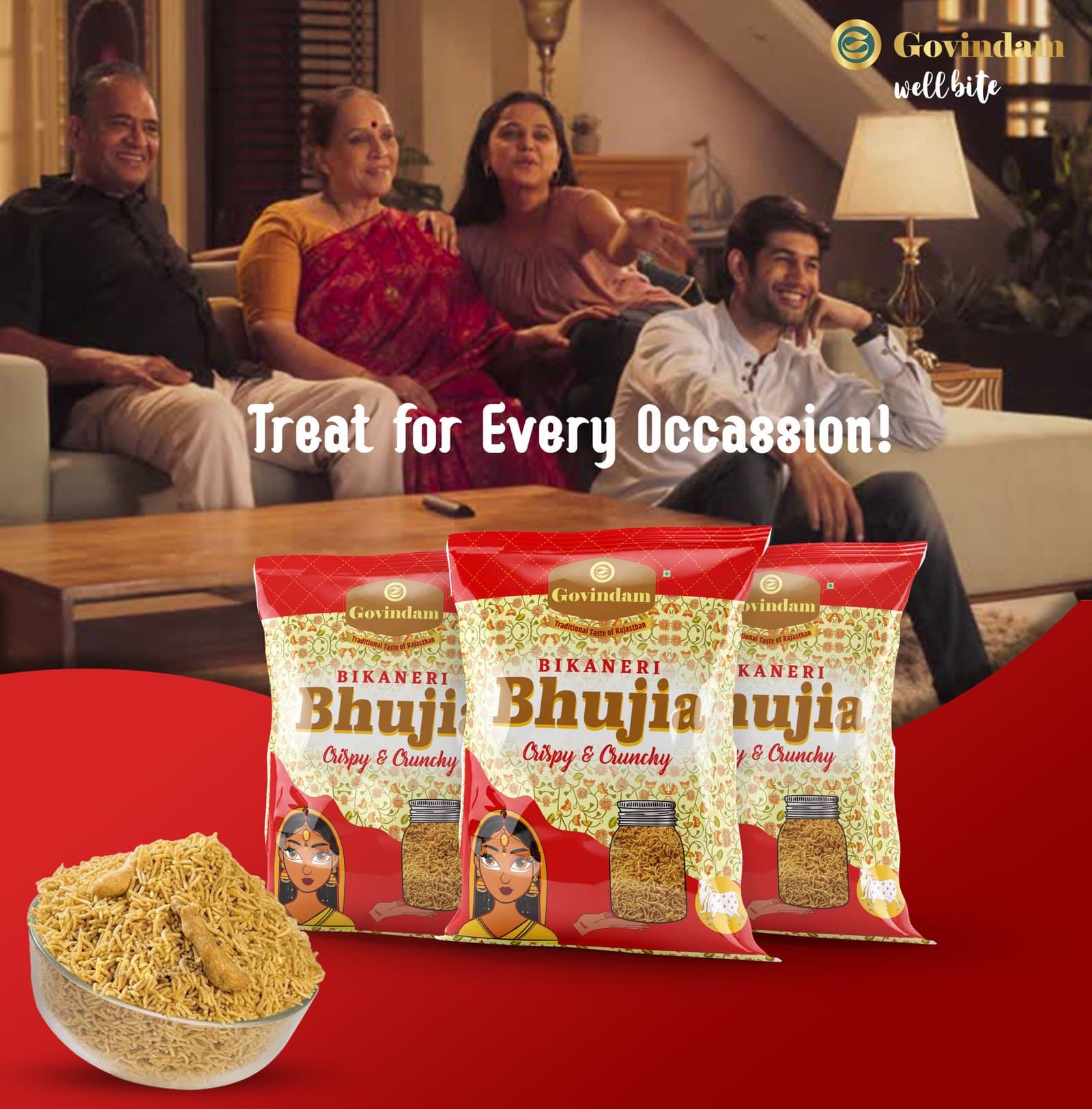 Bikaneri Bhujiya - Premium Authentic Wholesale Namkeen | Govindam Sweets