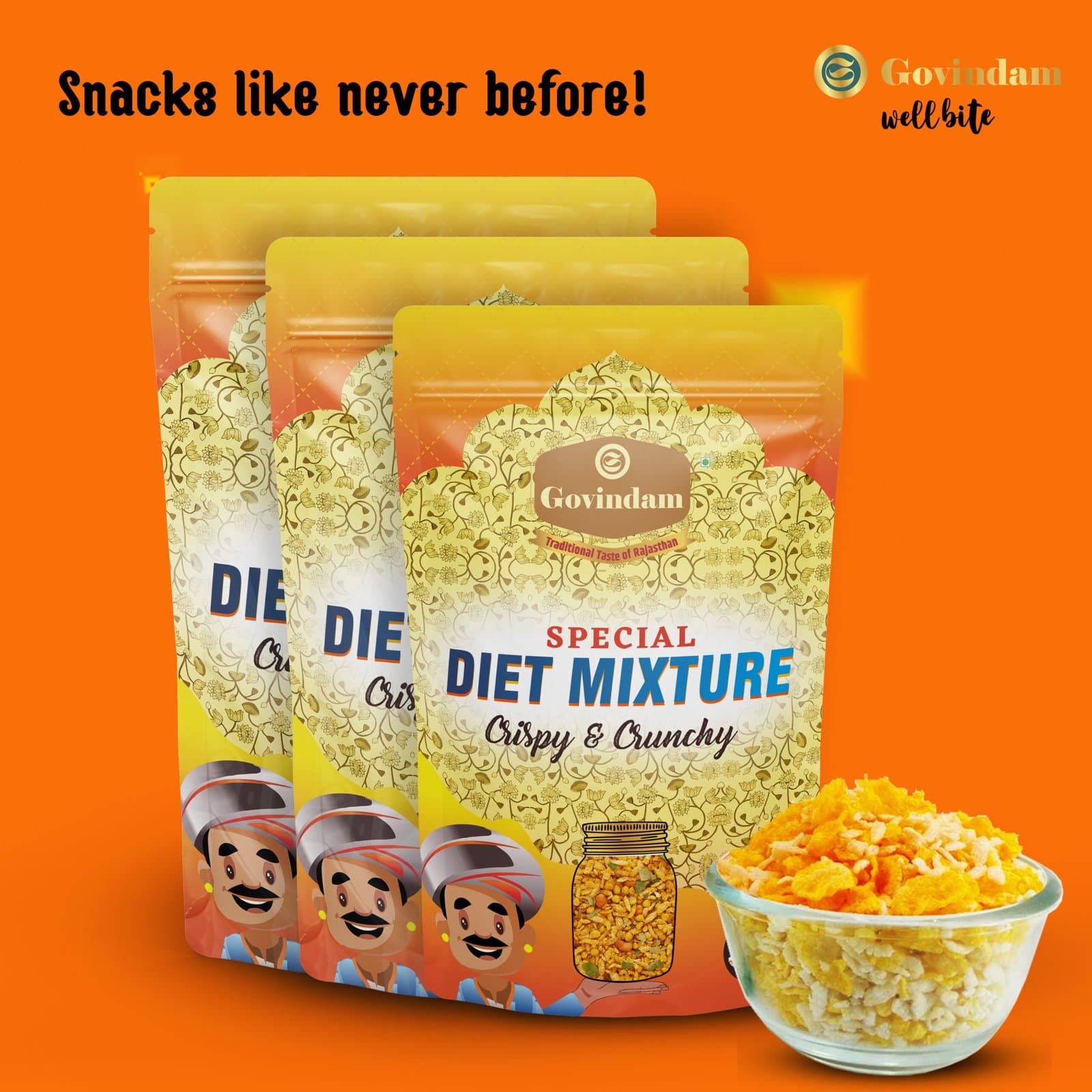 Diet Chivda Mixture - Premium Authentic Wholesale Low-Calorie Poha Mix | Govindam Sweets