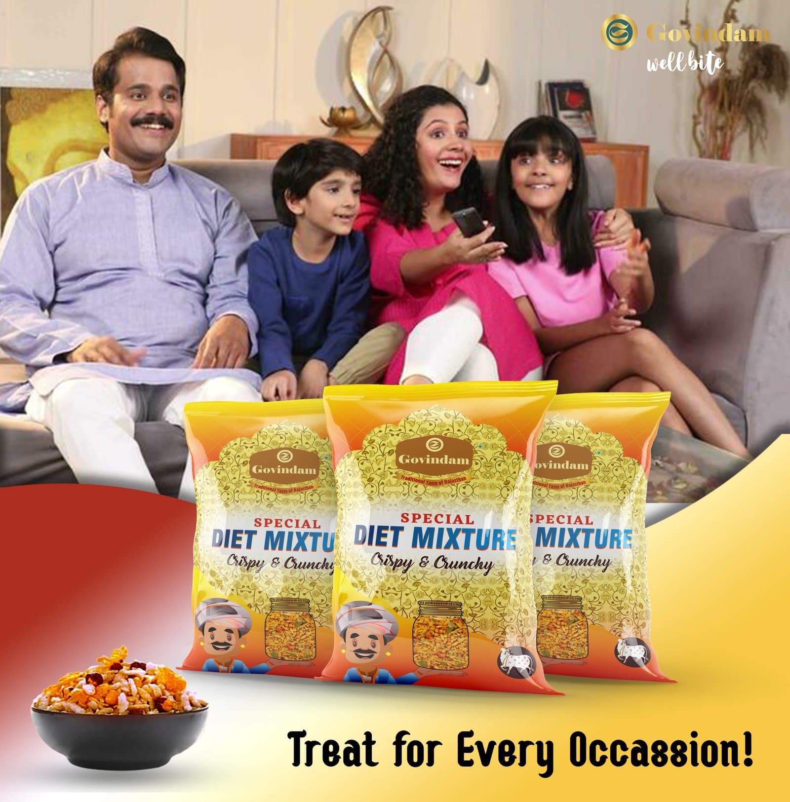 Diet Chivda Mixture - Premium Authentic Wholesale Low-Calorie Poha Mix | Govindam Sweets
