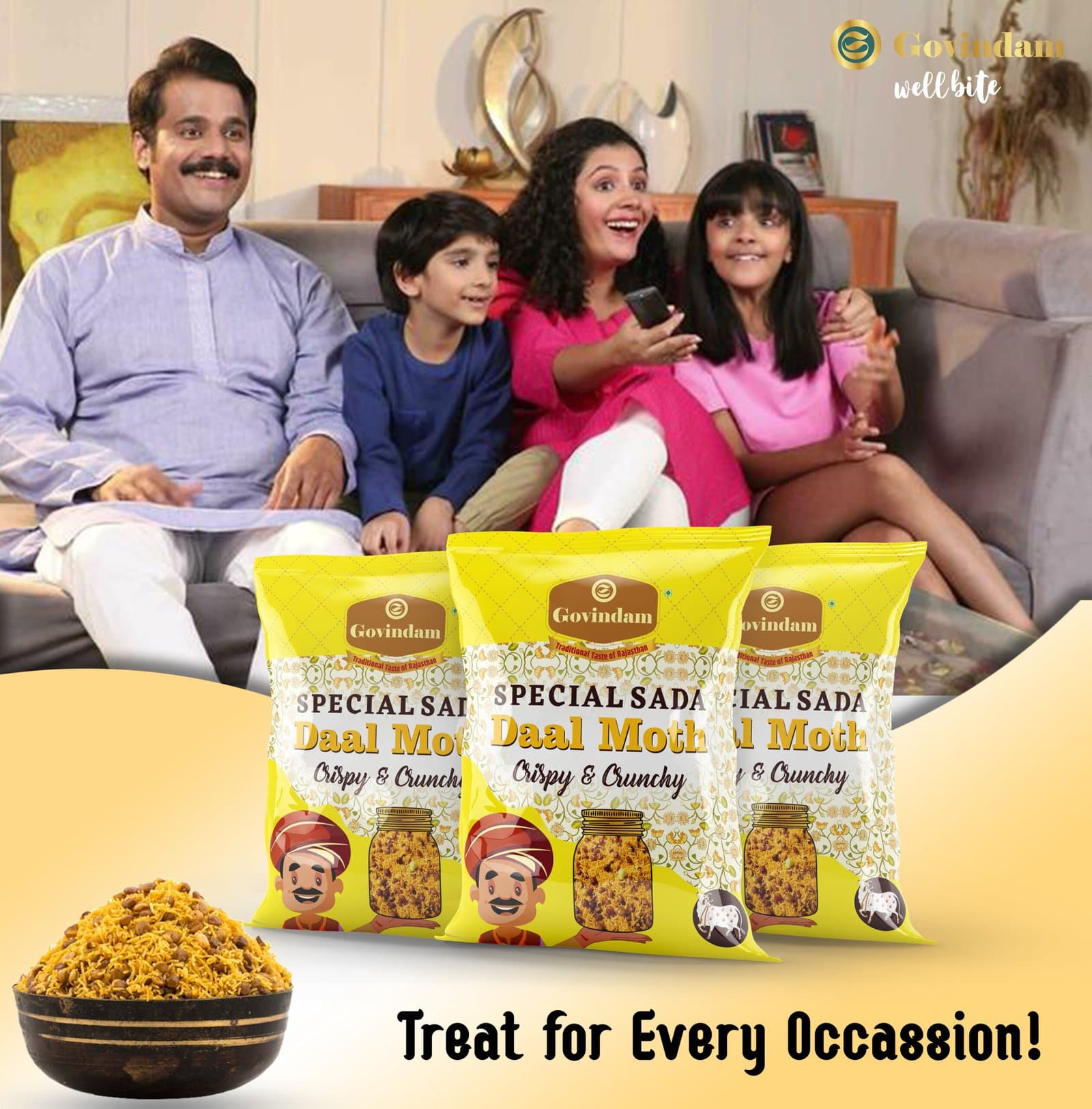 Daal Moth Namkeen - Premium Authentic Wholesale Fried Lentil Mix | Govindam Sweets