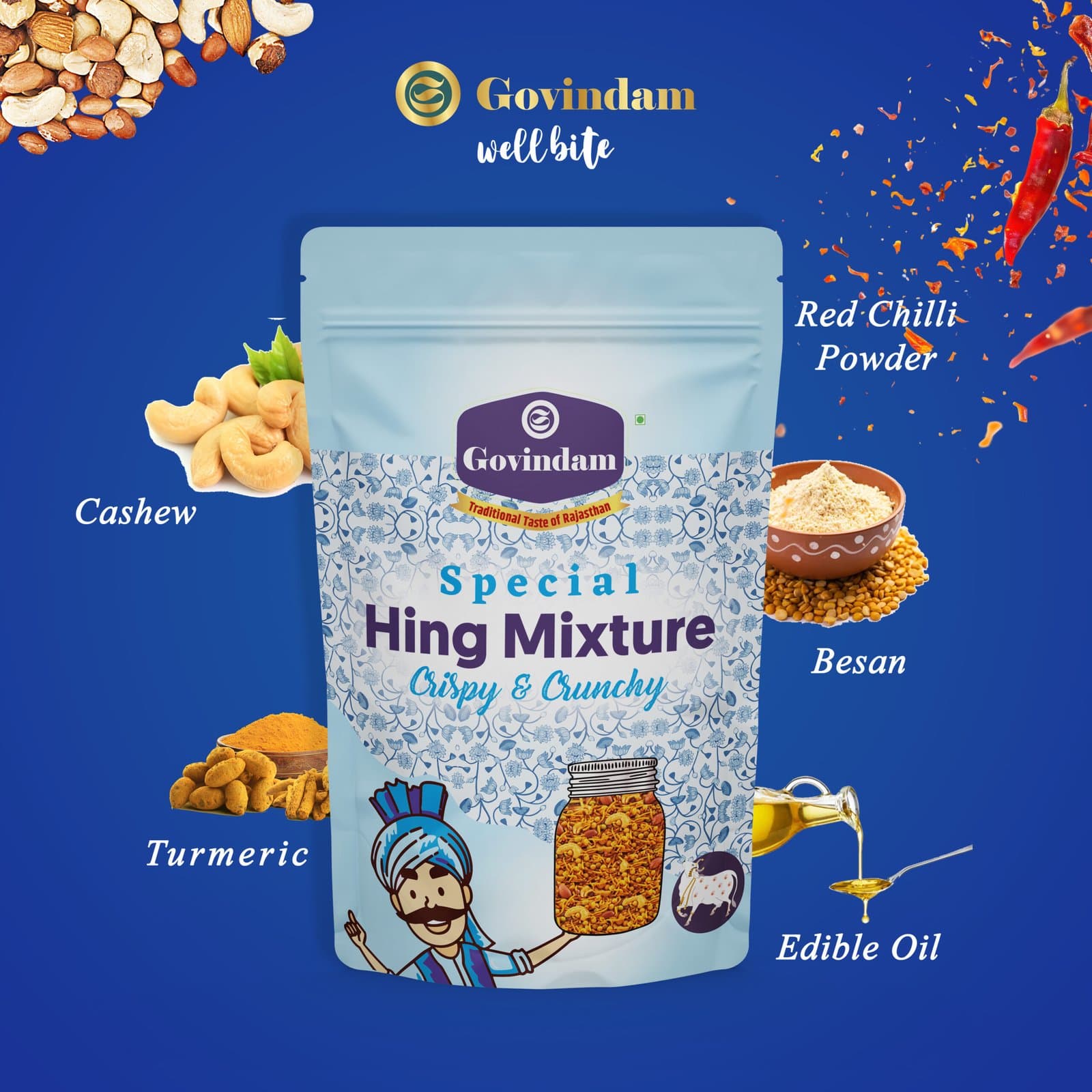 Hing Mixture - Premium Authentic Wholesale Asafoetida Namkeen Mix | Govindam Sweets