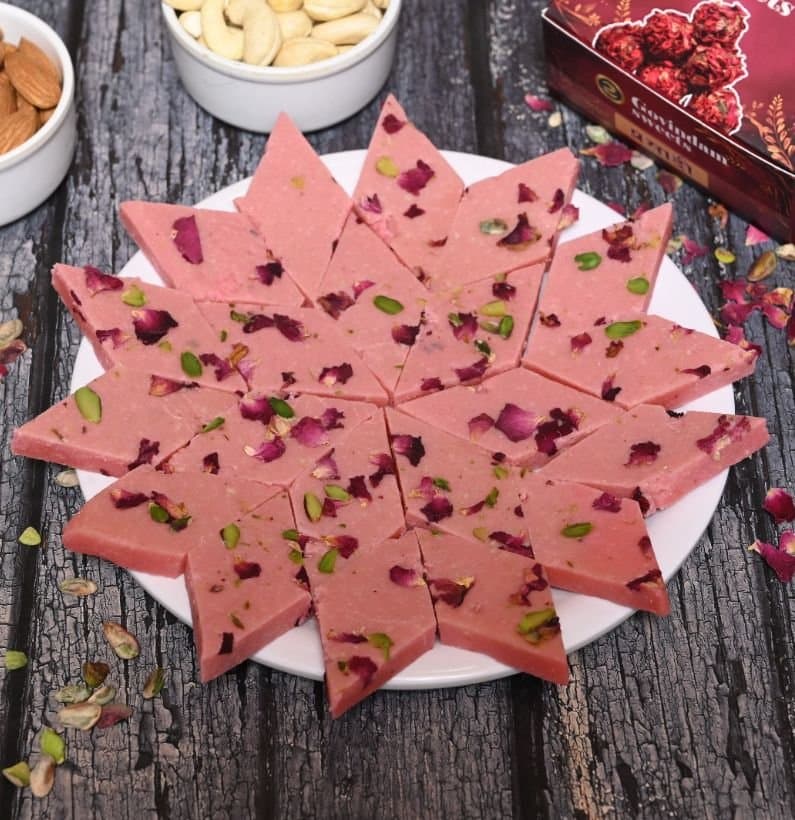 Fresh Rose Katli - Premium Rose Flavored Sweet