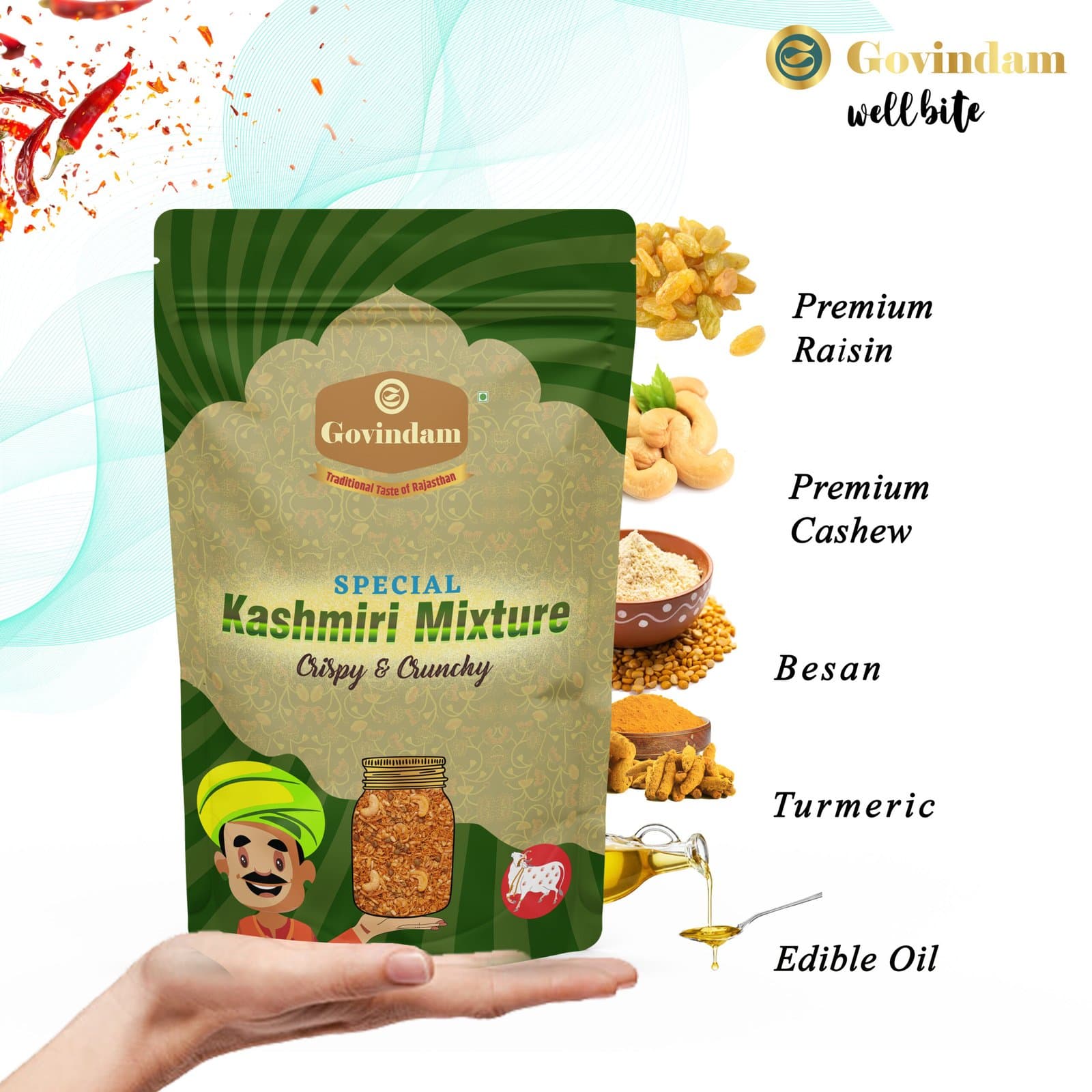 Kashmiri Mixture - Premium Authentic Wholesale Dry Fruit Namkeen Mix | Govindam Sweets