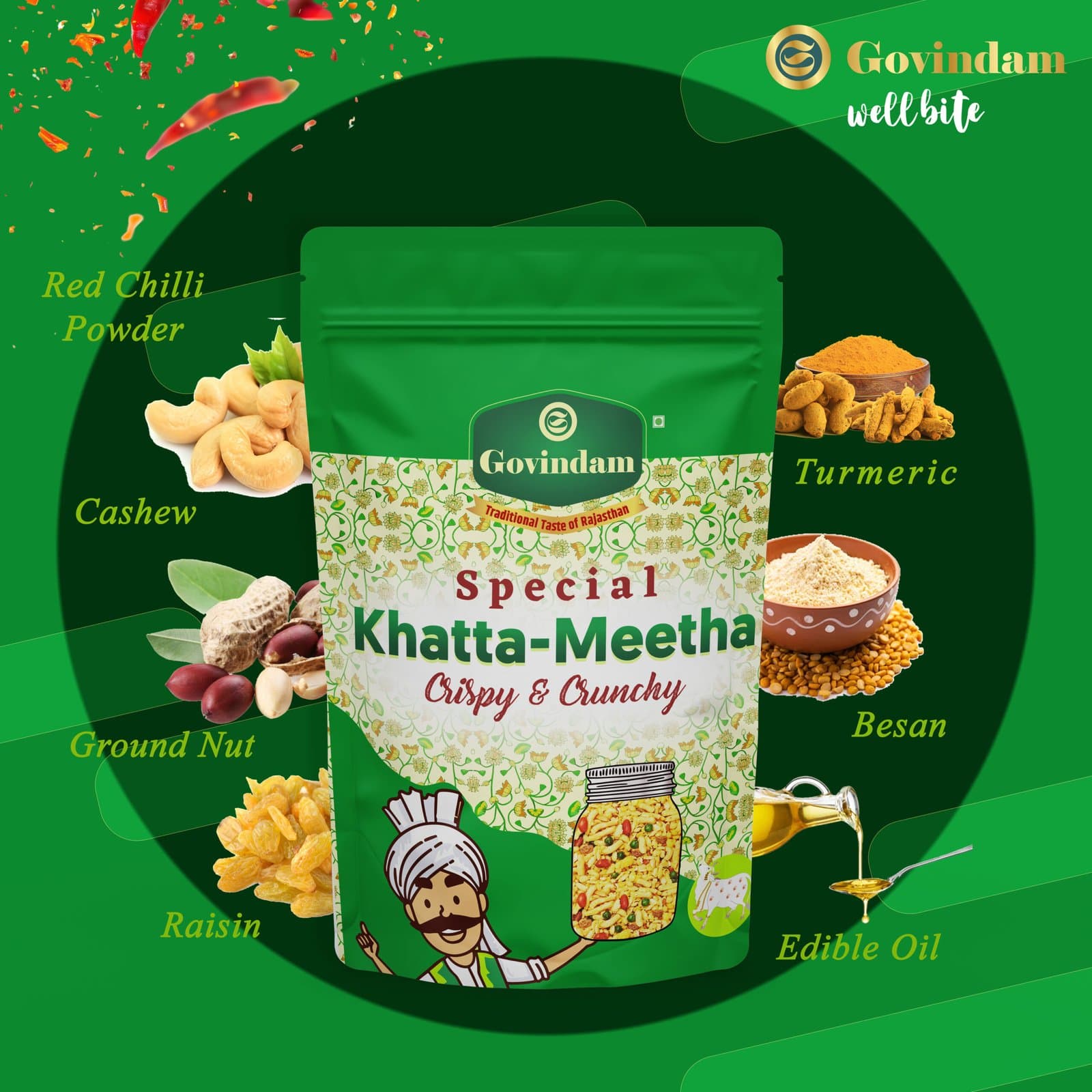 Khatta Meetha - Premium Authentic Wholesale Sweet & Sour Namkeen Mix | Govindam Sweets