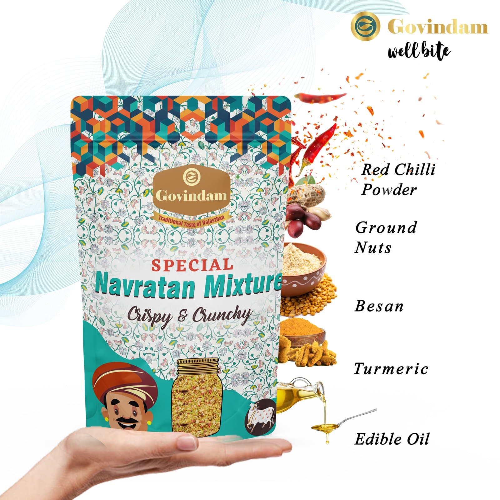 Navratan Mixture - Premium Authentic Wholesale Nine-Treasure Namkeen Mix | Govindam Sweets
