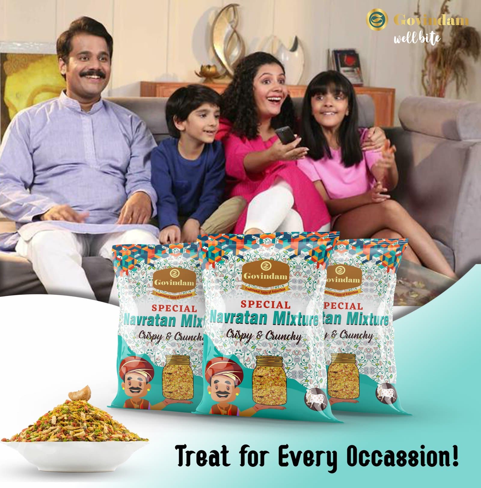 Navratan Mixture - Premium Authentic Wholesale Nine-Treasure Namkeen Mix | Govindam Sweets