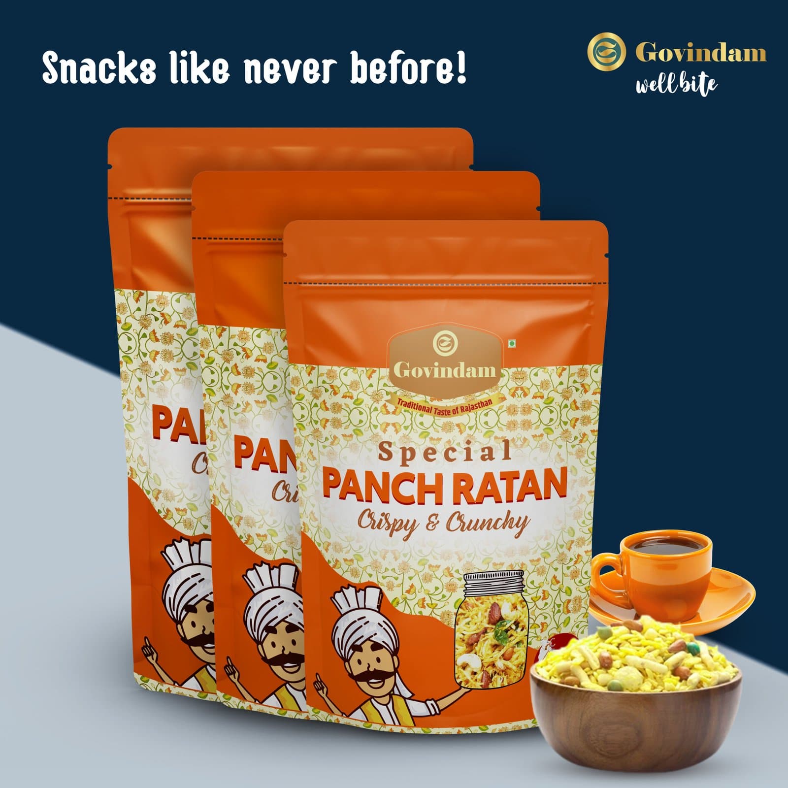 Panch Ratan - Premium Authentic Wholesale Five-Jewels Namkeen Mix | Govindam Sweets