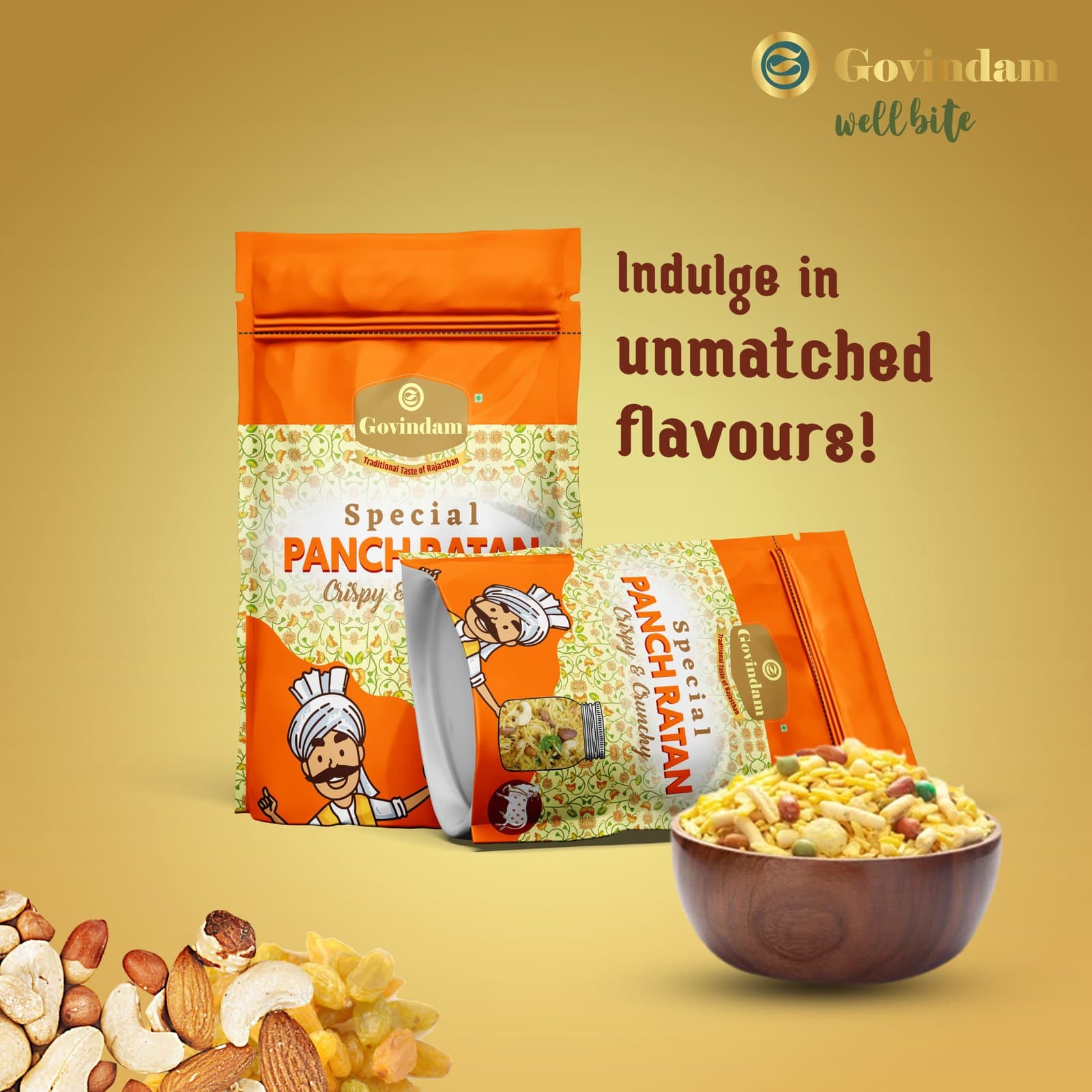 Panch Ratan - Premium Authentic Wholesale Five-Jewels Namkeen Mix | Govindam Sweets