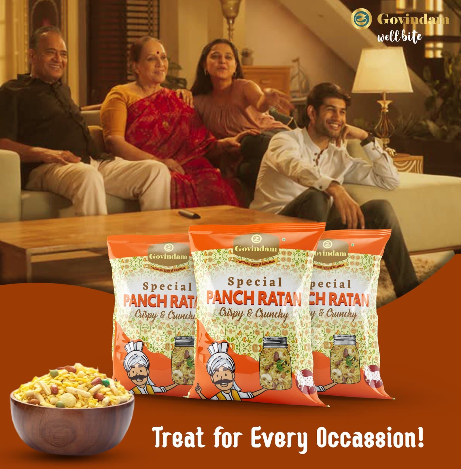 Panch Ratan - Premium Authentic Wholesale Five-Jewels Namkeen Mix | Govindam Sweets