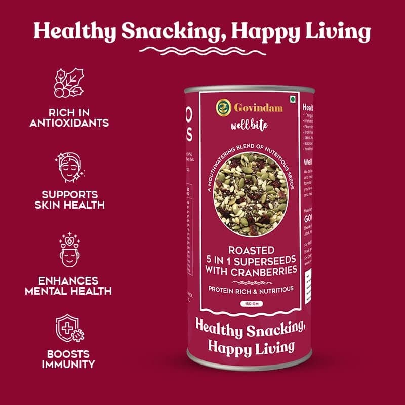 Roasted 5 in 1 Seeds with Cranberries