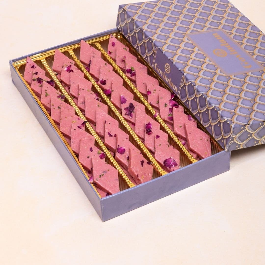 Rose Kaju Katli