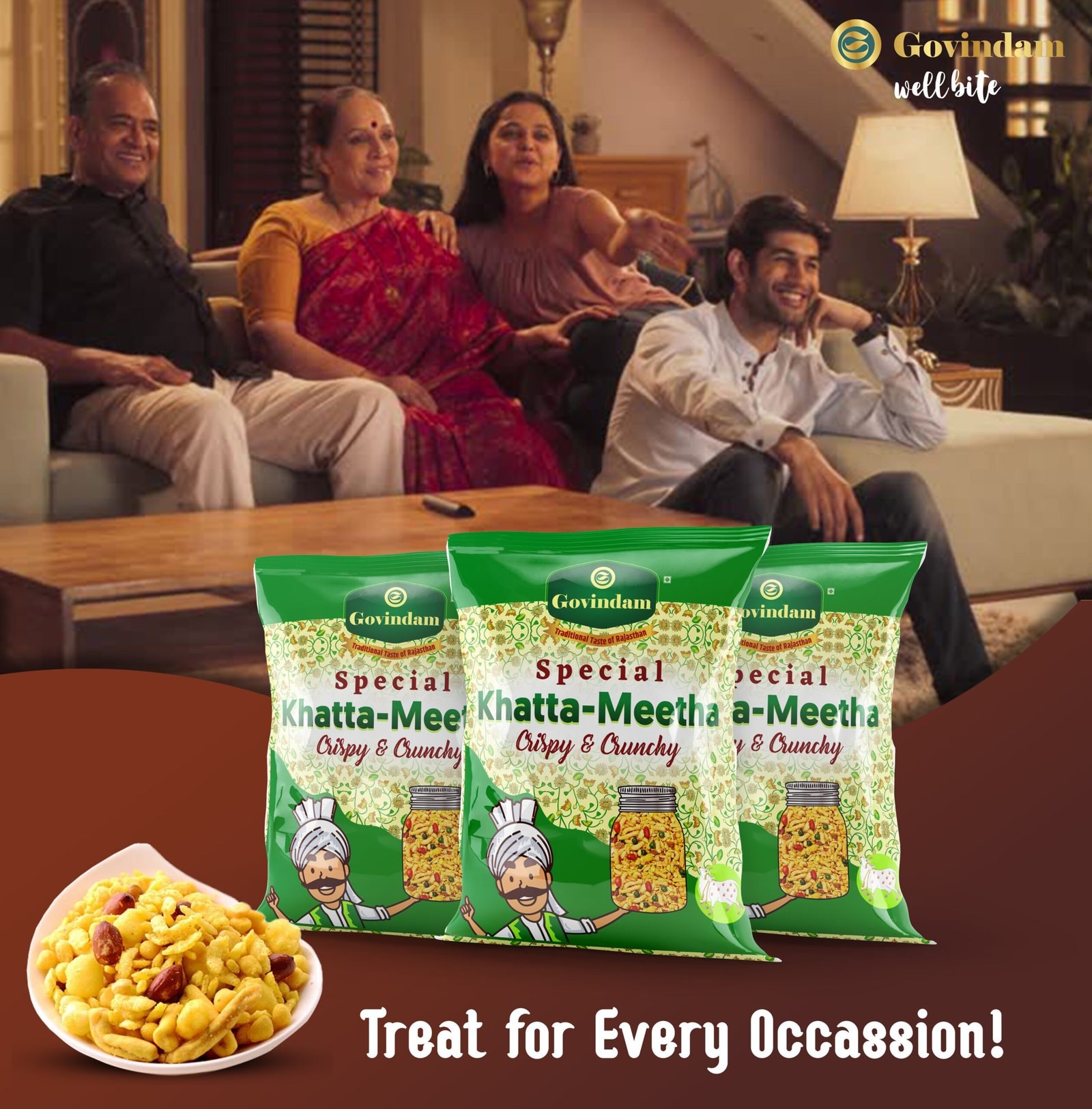 Khatta Meetha - Premium Authentic Wholesale Sweet & Sour Namkeen Mix | Govindam Sweets