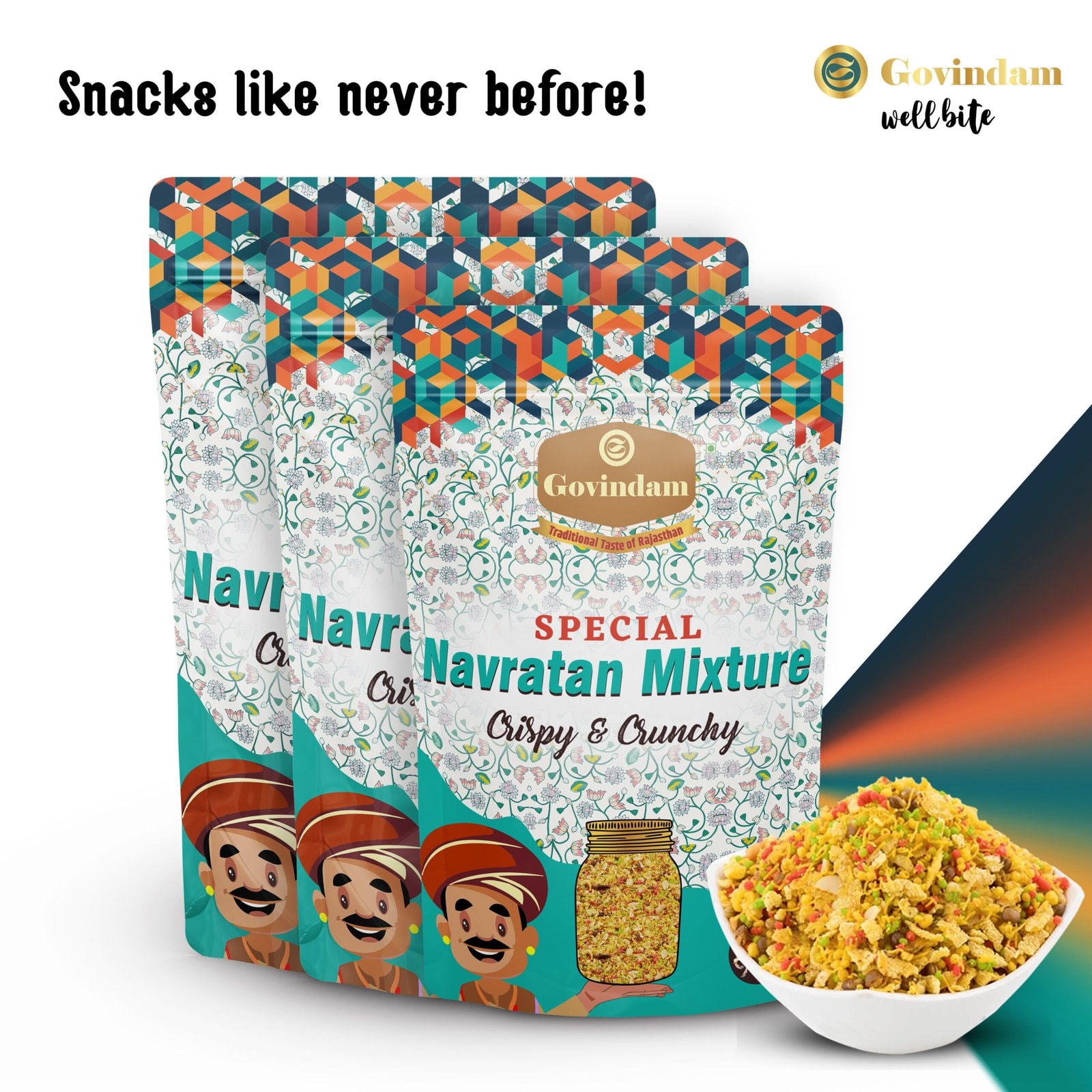 Navratan Mixture - Premium Authentic Wholesale Nine-Treasure Namkeen Mix | Govindam Sweets