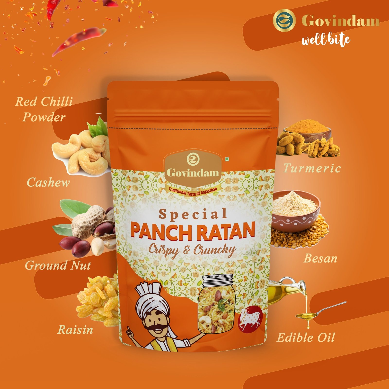 Panch Ratan - Premium Authentic Wholesale Five-Jewels Namkeen Mix | Govindam Sweets