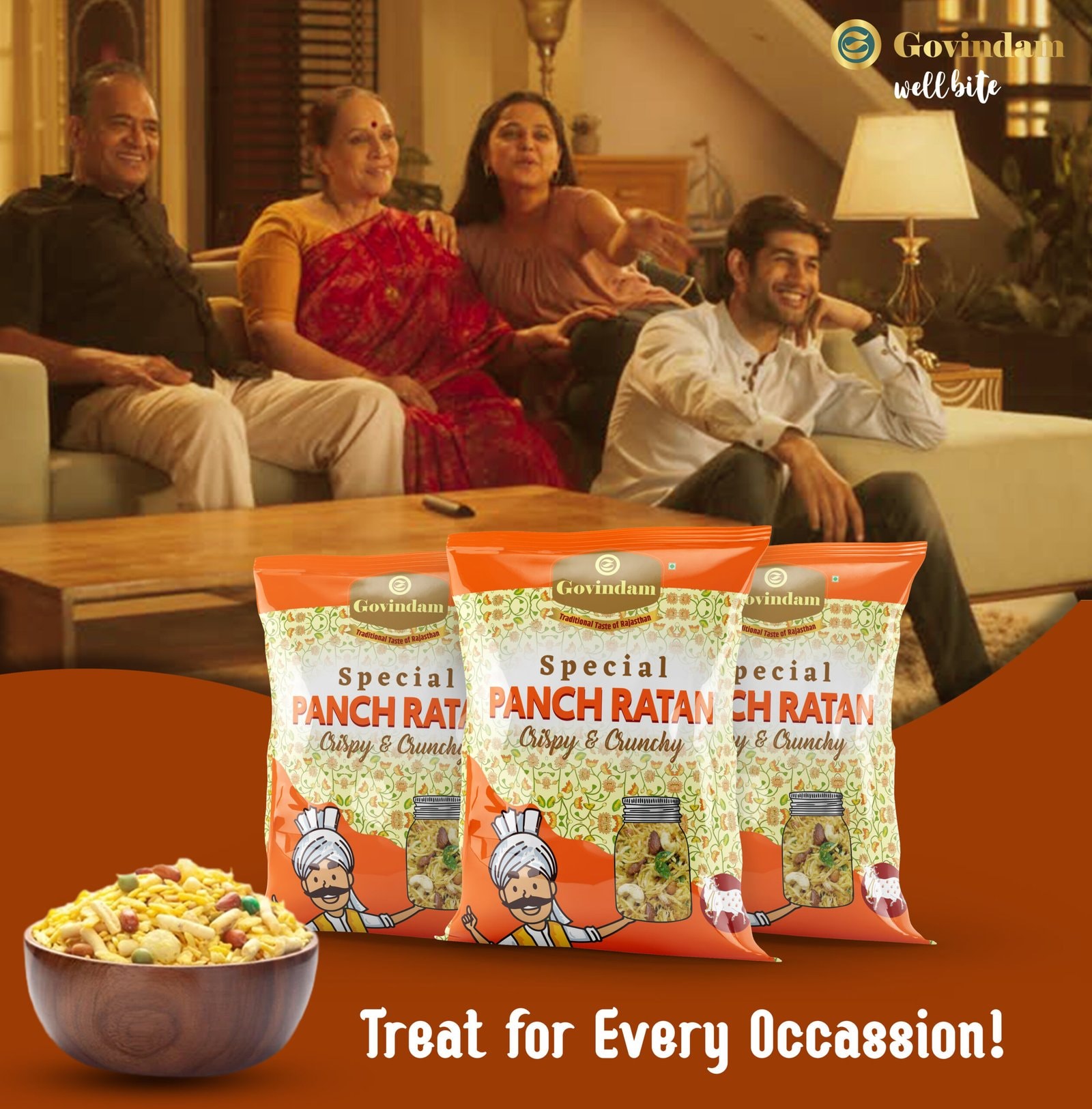 Panch Ratan - Premium Authentic Wholesale Five-Jewels Namkeen Mix | Govindam Sweets