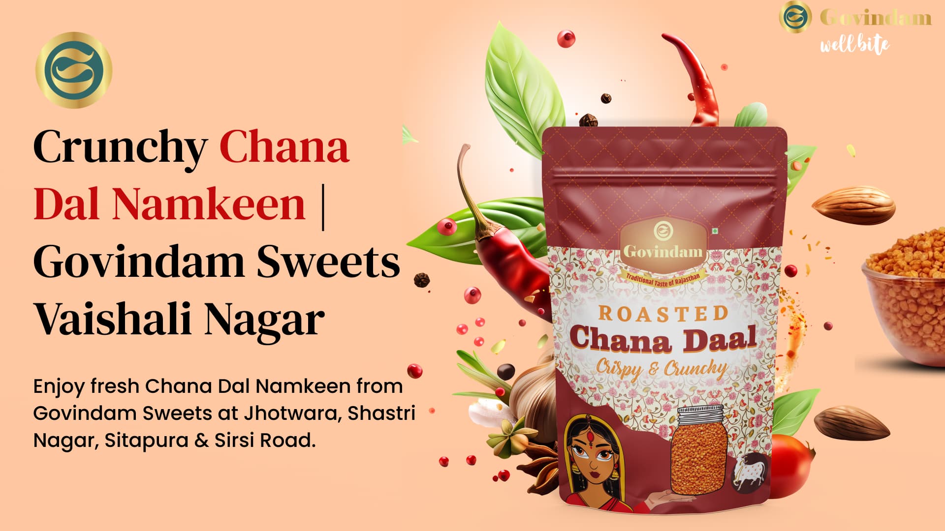 Crunchy Chana Dal Namkeen | Govindam Sweets Vaishali Nagar